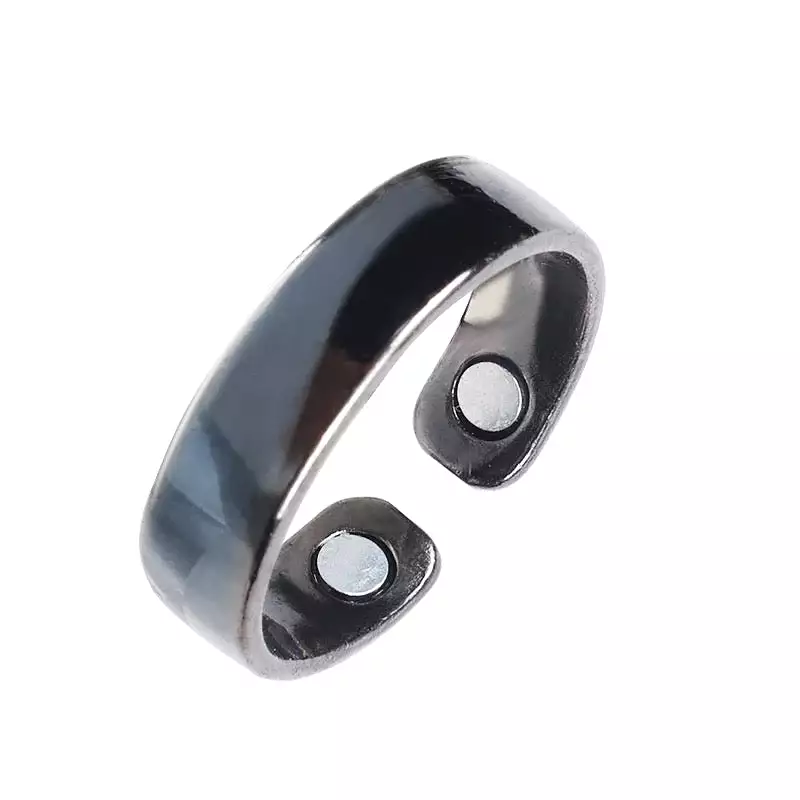 Personality Opening Magnetic Therapy Ring For Men Women Slimming Weight Lose Rings Energy Lymphatic Drainage Magnet Finger Ring 