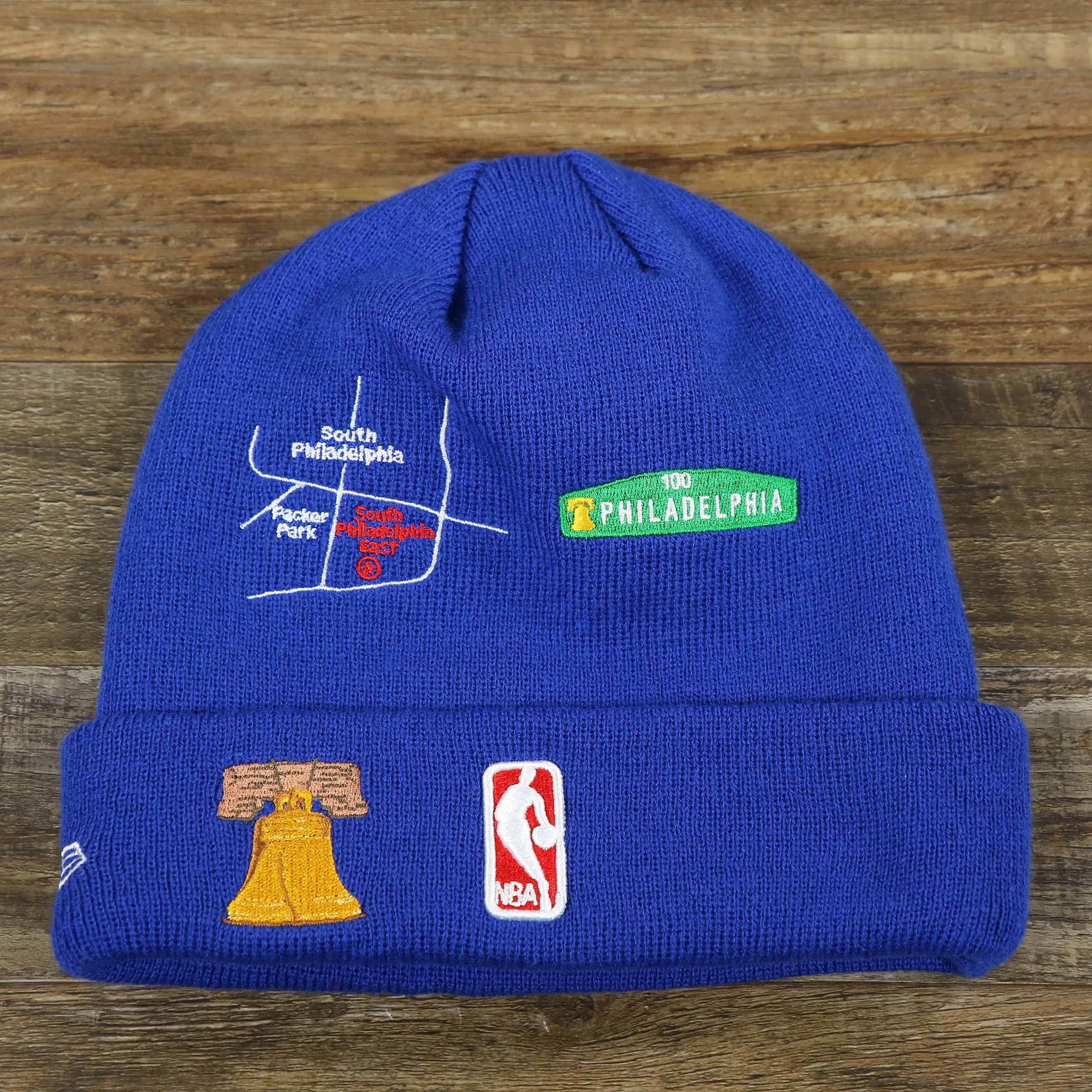 Philadelphia 76ers City Transit 59Fifty Fitted Matching All Over Side Patch Beanie