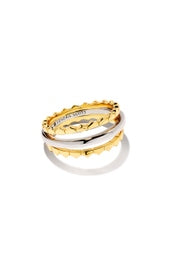 Quinn Triple Band Ring Mixed Metal Gold/Silver