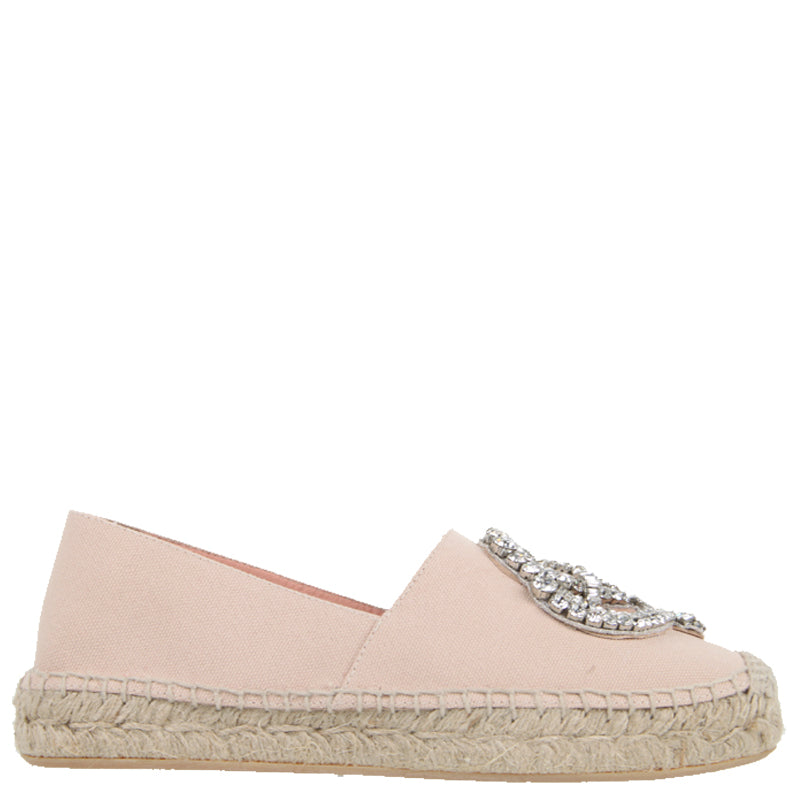 Rochas Crystal Espadrilles, Beige