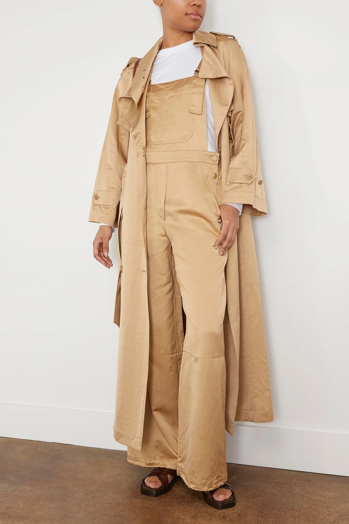 Slouchy Coolness Overall in Warm Beige