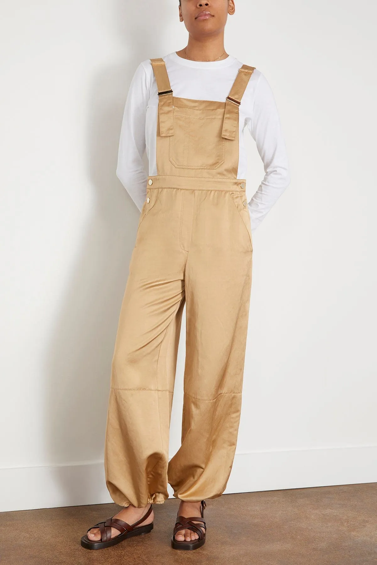 Slouchy Coolness Overall in Warm Beige