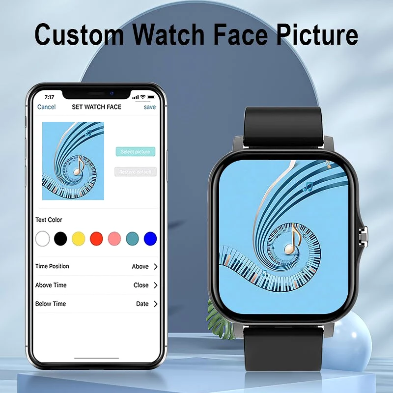 Smart Watch Bluetooth Call Dialing Information Push 1.69 Touch Screen Multi Sport Mode Weather Custom Dial Sports Bracelet