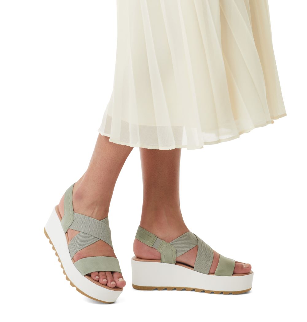 'Sorel' Women's Cameron Flatform Slingback - Safari / Sea Salt