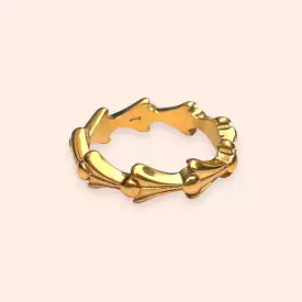 Studio Frenchie ring - golden leaves