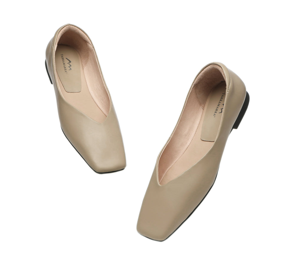 TARRAMARRA Square Toe Leather Ballet Flats Women Libera