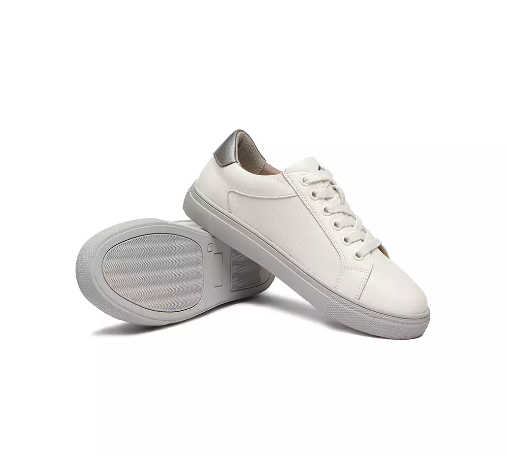 TARRAMARRA Zip Decor Low-Top Leather White Sneakers Women Chloe