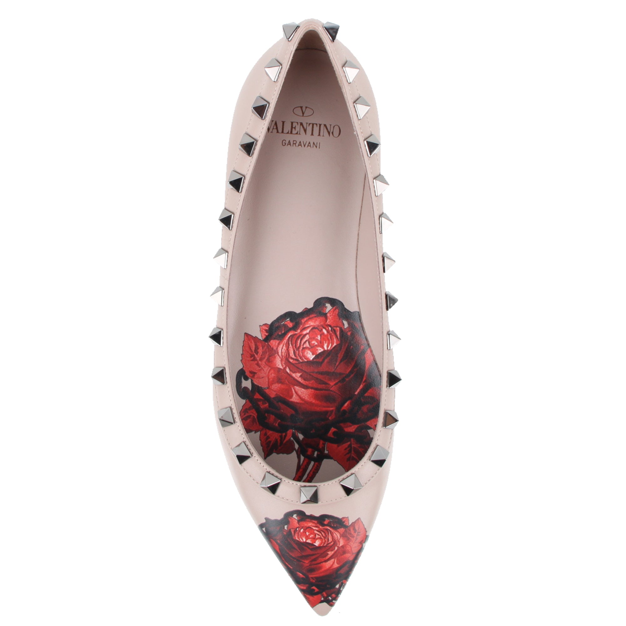 Undercover x Rockstud Ballerina Nappa Rose Print, Poudre