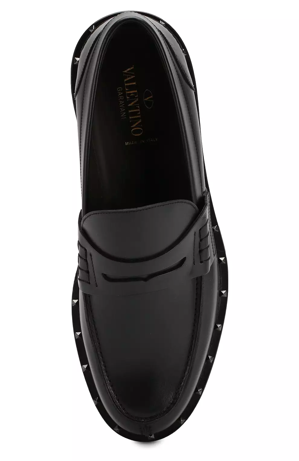 Valentino Garavani Men's Leather Studded Loafers - BLACK