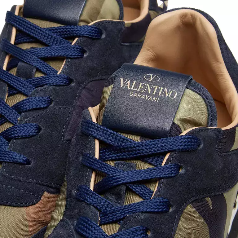 Valentino Garavani Men's Rockrunner Sneakers - CAMO/NAVY BLUE