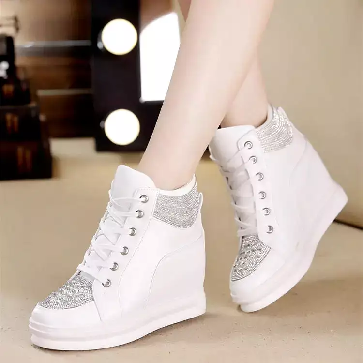 White Shoes Woman High Top Women Shoes Sneakers  Platform Ladies Shoe