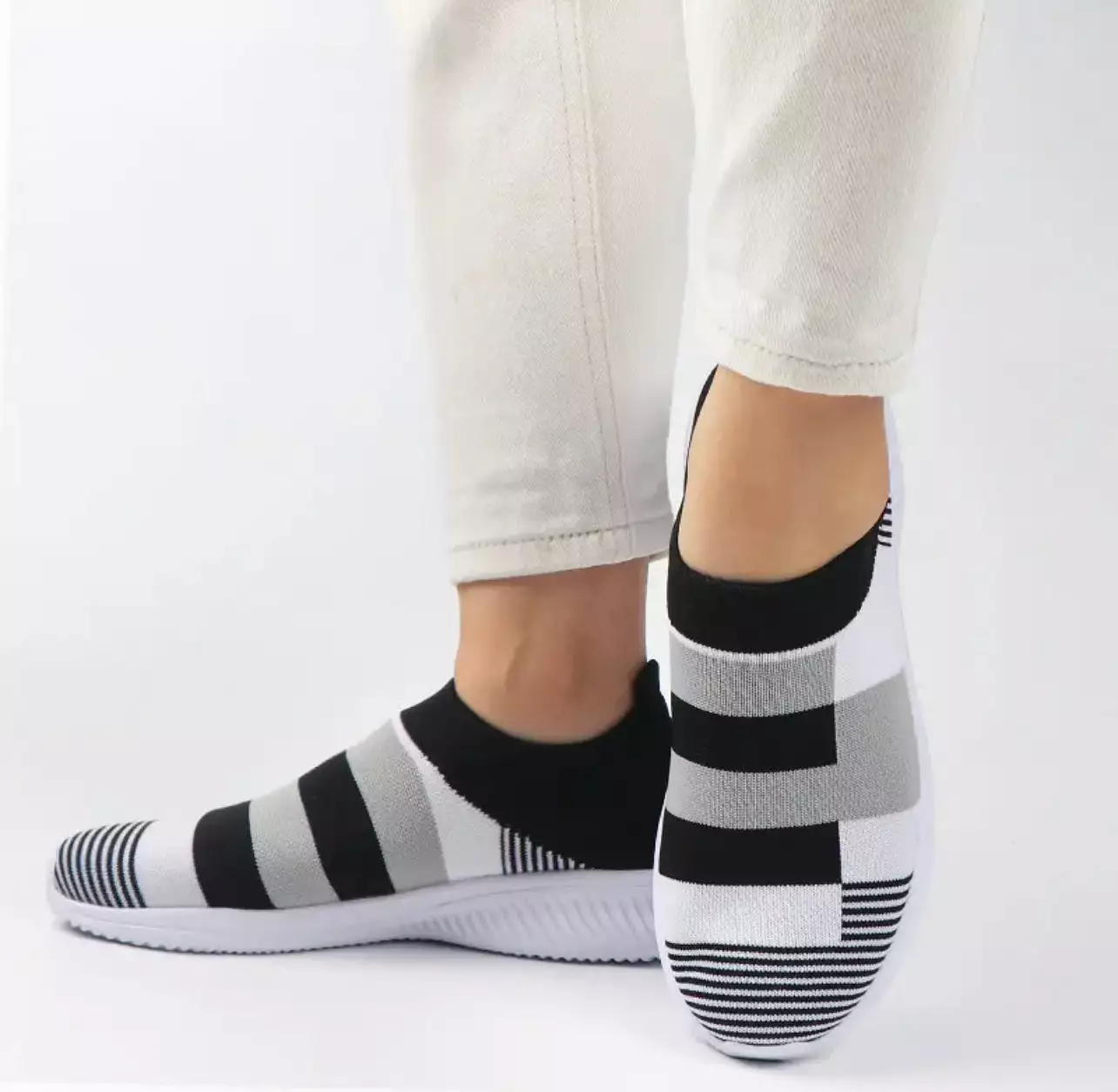 Women Vulcanized Shoes Sneakers Summer Ladies Trainers Knitted Sock Shoes