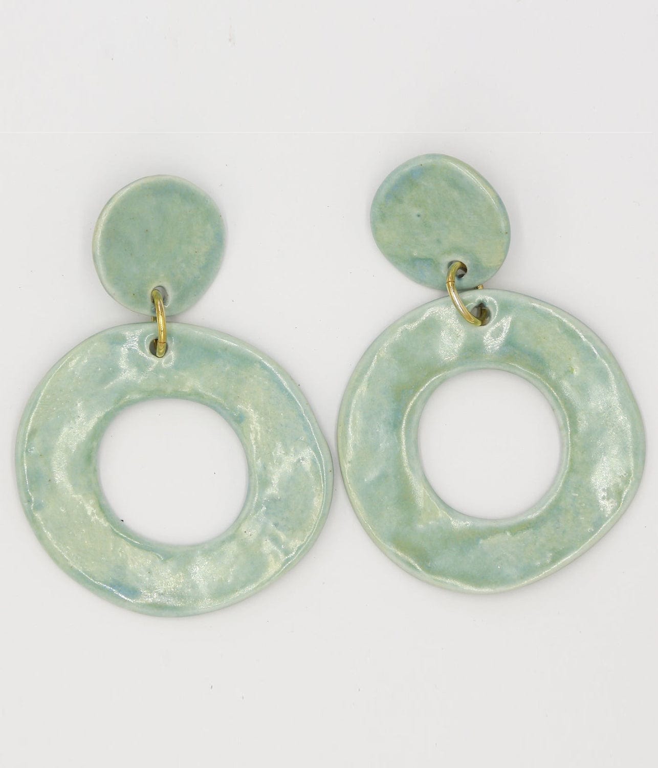 XL CIRCLE EARRINGS- GREEN